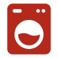 Simple red laundry symbol design.
