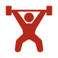Weightlifting icon in red