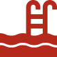Minimalist red pool graphic design.