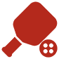 Simple red pickleball graphic design